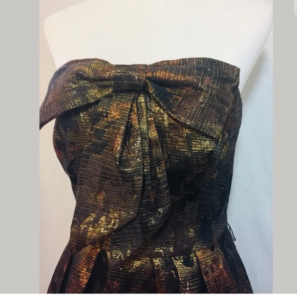 Anthropologie Eva Franco Metallic Gold Dress - Picture 4 of 8